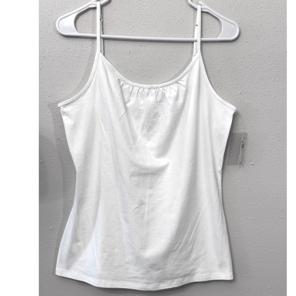 J. Jill - M - Perfect Feminine Cami Tank‎ Top - NWT- White Cotton Stretch Layer